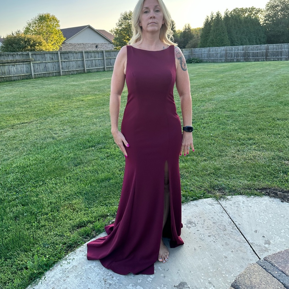 AZAZIE wine, colored bridesmaid dress, size A8